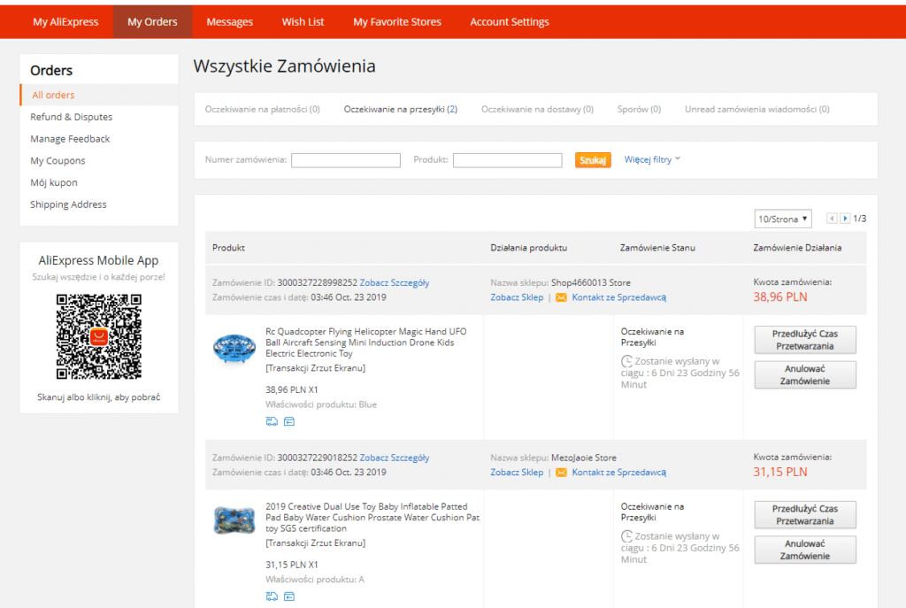 metody płatności aliexpress